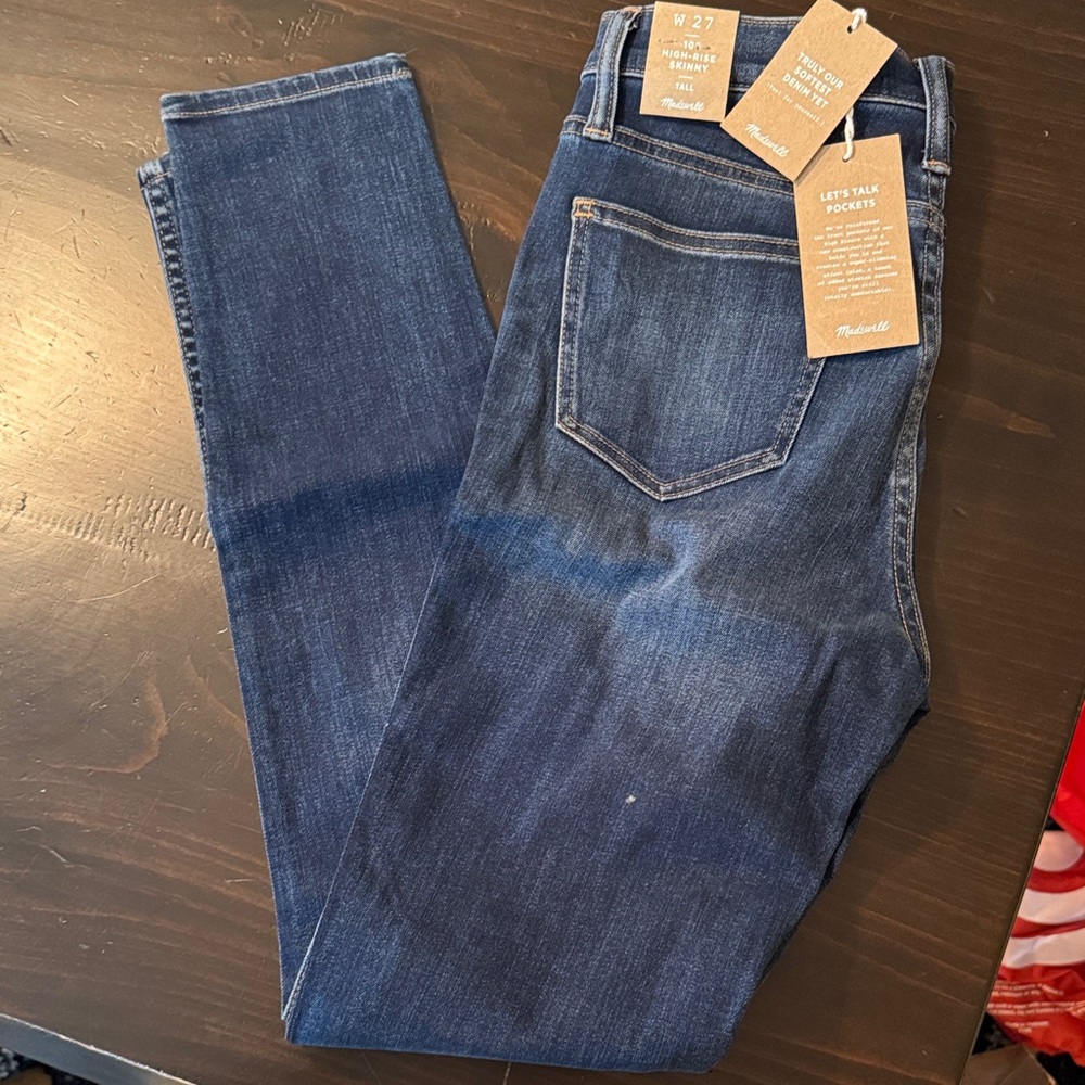 Madewell Dark Blue 10” high rise Skinny Jeans (TALL) size 27 NWT